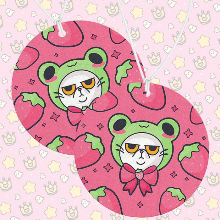 Grumpy Strawberry Cat Air Freshener