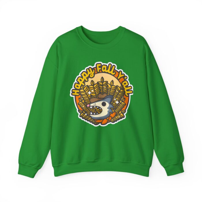 Happy Fall Y'all Possum Sweatshirt - Irish Green
