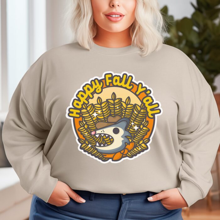 Happy Fall Y'all Possum Sweatshirt Model