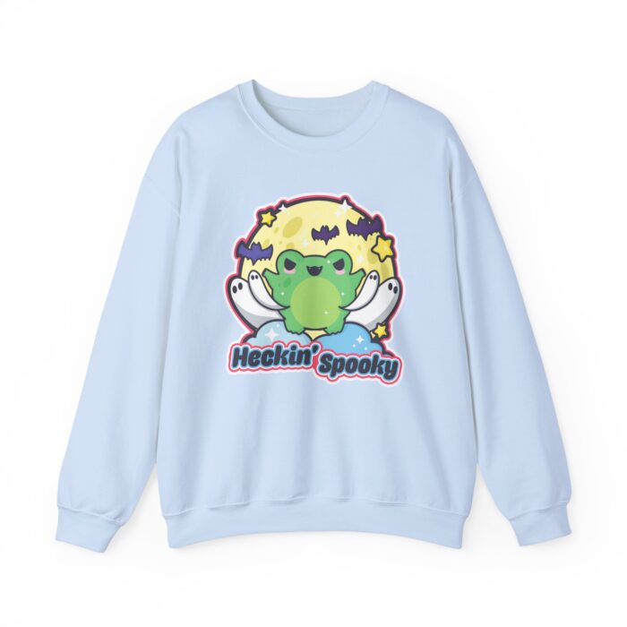 Heckin Spooky Frog Sweatshirt - Light Blue