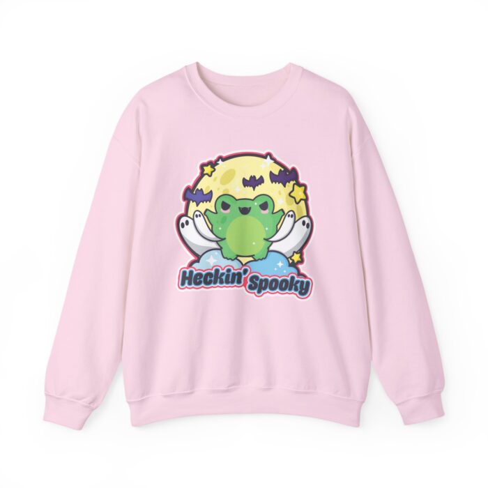 Heckin Spooky Frog Sweatshirt - Light Pink
