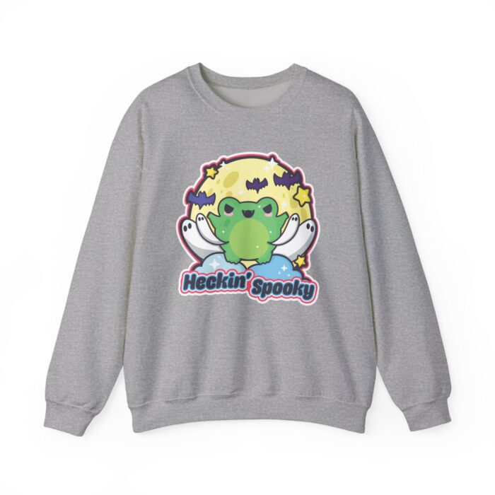 Heckin Spooky Frog Sweatshirt - Sports Gray