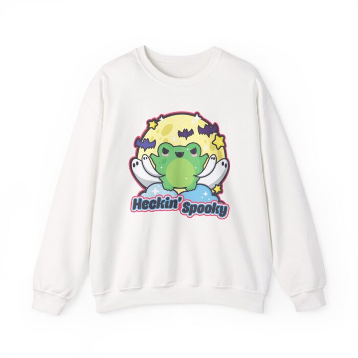 Heckin Spooky Frog Sweatshirt - White