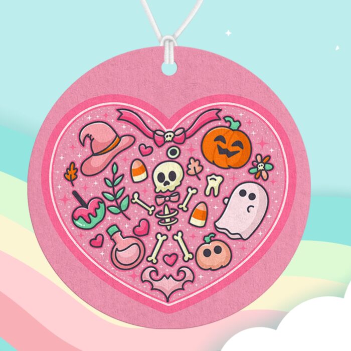 Pink Skeleton Heart Air Freshener