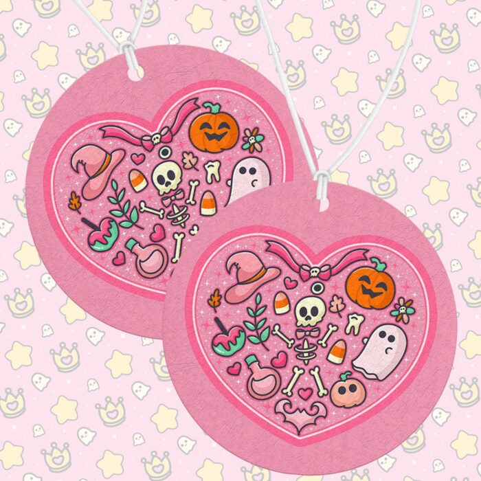 Pink Skeleton Heart Air Freshener