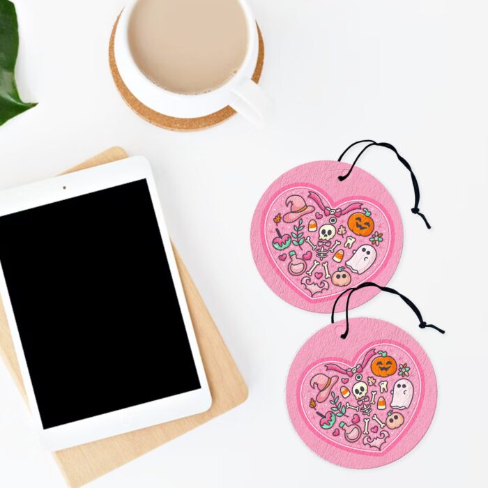 Pink Skeleton Heart Air Freshener