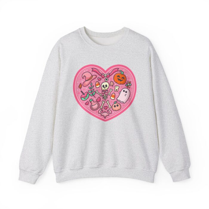 Pink Skeleton Heart Sweatshirt - Ash
