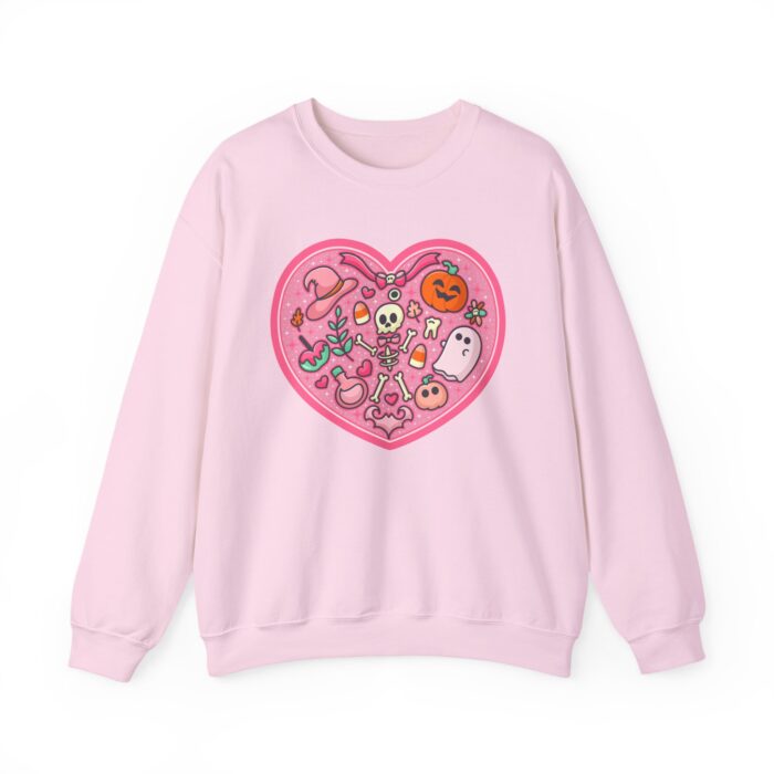 Pink Skeleton Heart Sweatshirt - Light Pink