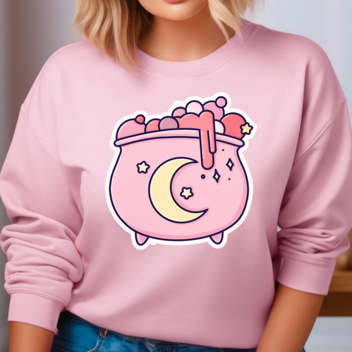 Pretty Pink Cauldron Sweatshirt Model