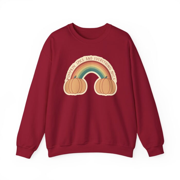 Pumpkin Spice Rainbow Sweatshirt - Cardinal Red
