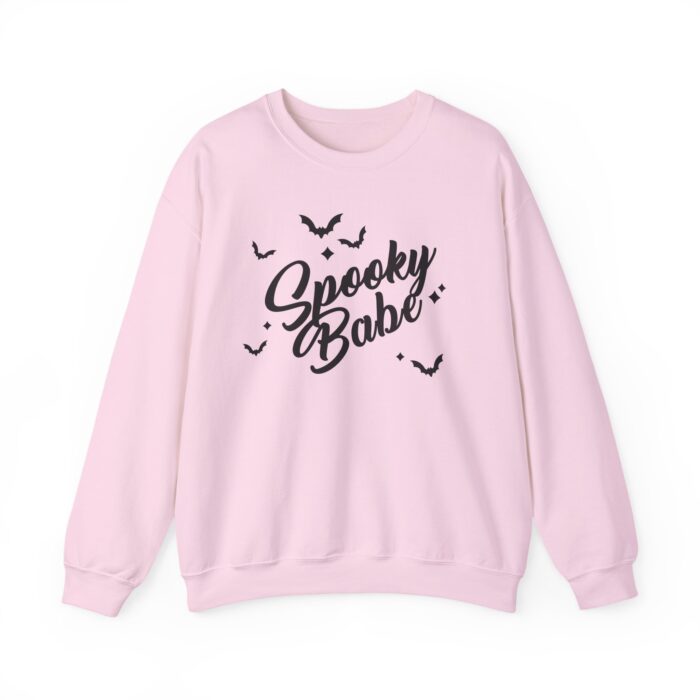 Spooky Babe Black Sweatshirt - Light Pink