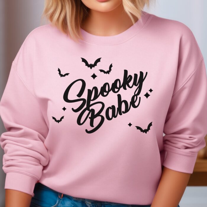 Spooky Babe Black Sweatshirt Model