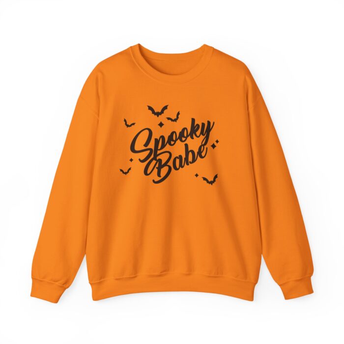 Spooky Babe Black Sweatshirt - Safety Orange