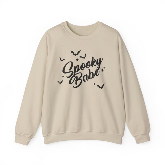 Spooky Babe Black Sweatshirt - Sand