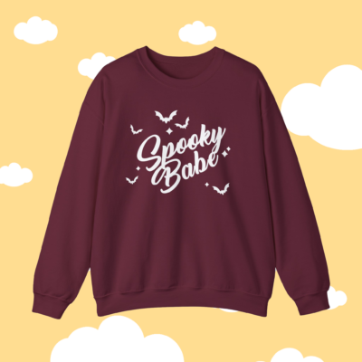 Spooky Babe White Sweatshirt
