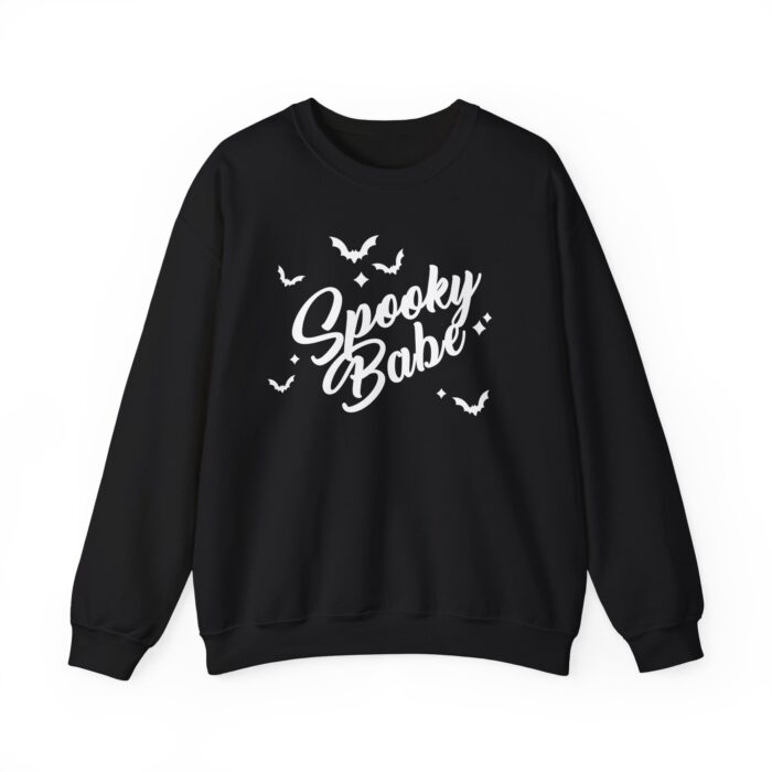 Spooky Babe White Sweatshirt - Black