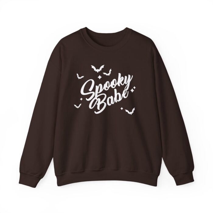 Spooky Babe White Sweatshirt - Dark Chocolate
