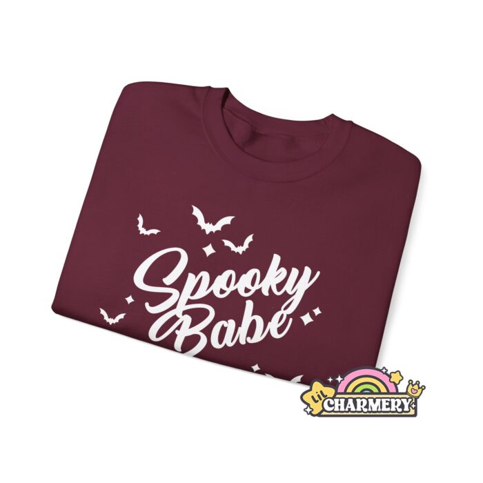 Spooky Babe White Sweatshirt Folded