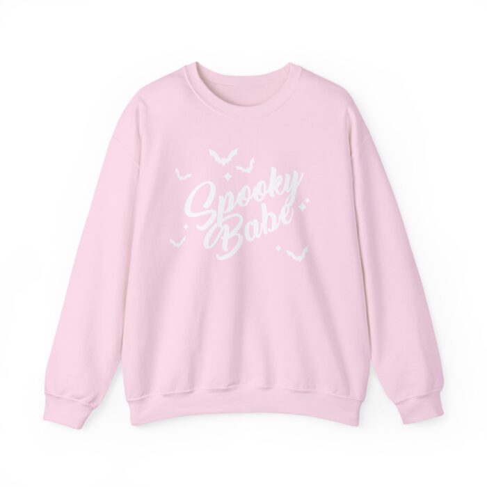 Spooky Babe White Sweatshirt - Light Pink