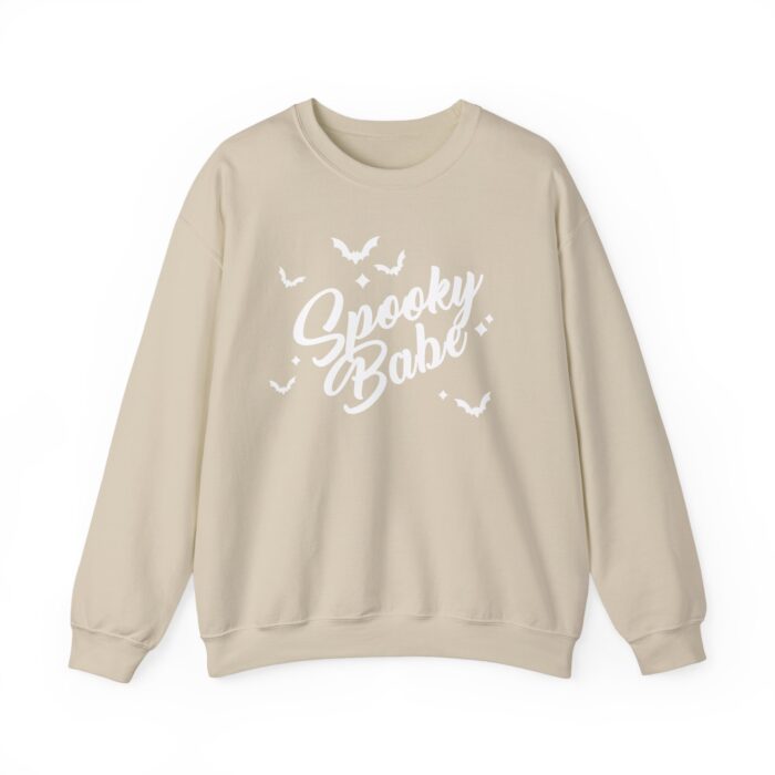 Spooky Babe White Sweatshirt - Sand