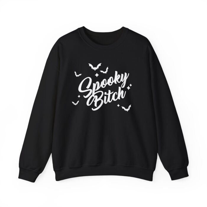 Spooky Bitch White Sweatshirt - Black