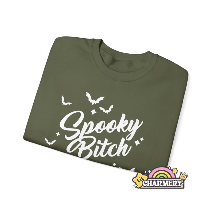 Spooky Bitch White Sweatshirt Folded