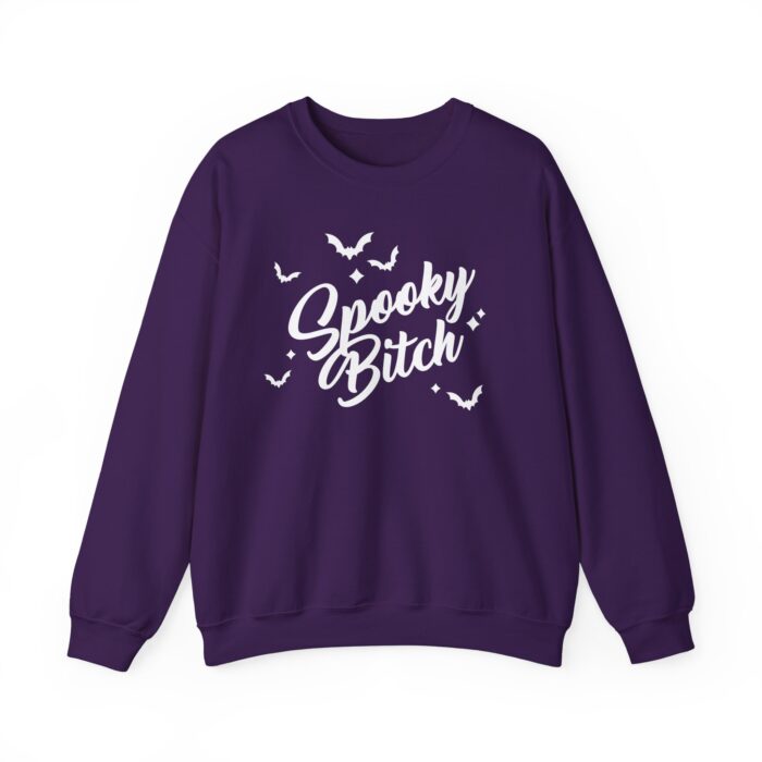 Spooky Bitch White Sweatshirt - Purple