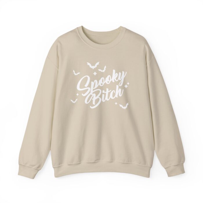 Spooky Bitch White Sweatshirt - Sand