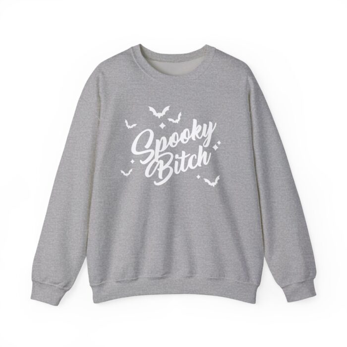 Spooky Bitch White Sweatshirt - Sport Gray