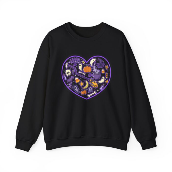 Spooky Black Heart Sweatshirt - Black