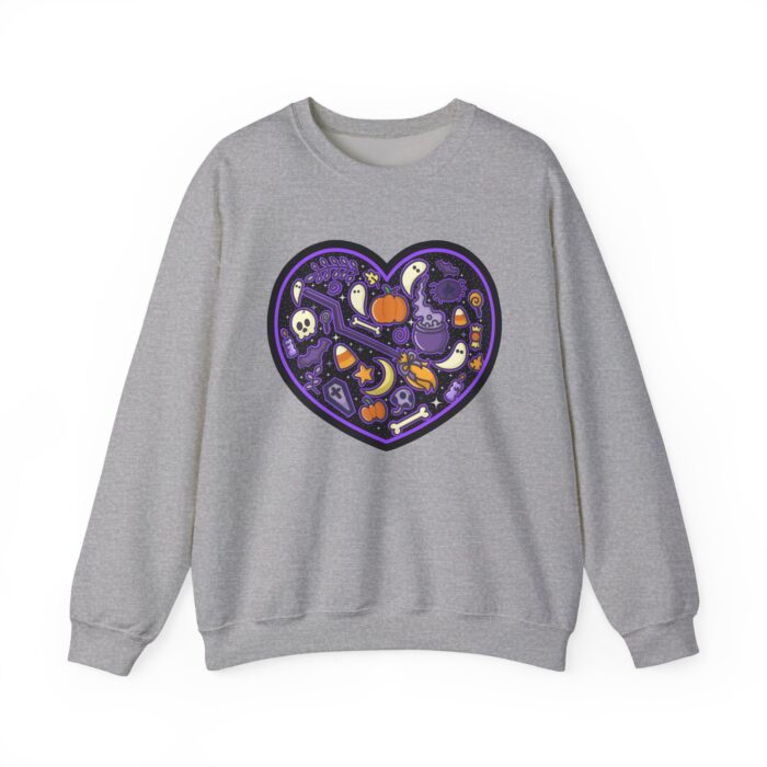 Spooky Black Heart Sweatshirt - Sports Gray