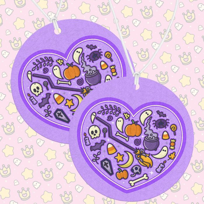 Spooky Purple Heart Air Freshener