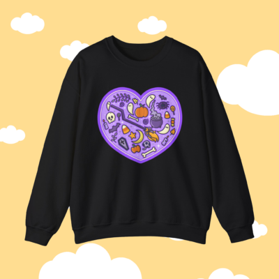 Spooky Purple Heart Sweatshirt
