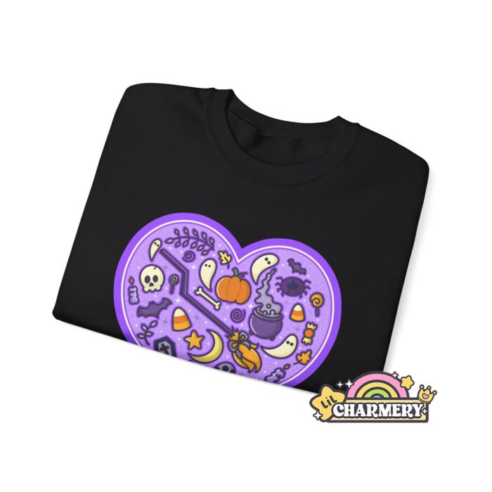 Spooky Purple Heart Sweatshirt Folded