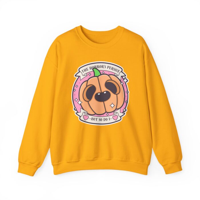 The Horrors Persist But So Do I Pumpkin Sweatshirt - Gold