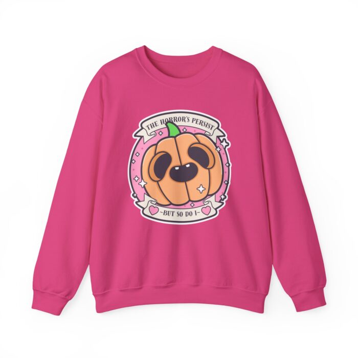 The Horrors Persist But So Do I Pumpkin Sweatshirt - Heliconia