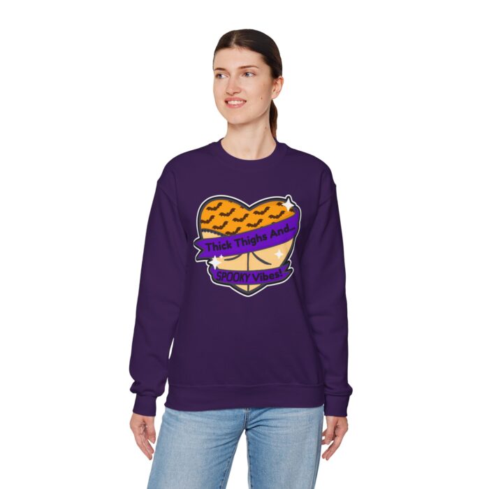 Thick Thighs and Spooky Vibes Sweatshirt Model