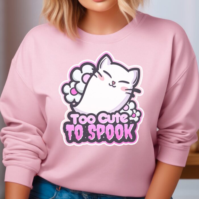 Too Cute To Spook Sweatshirt Model