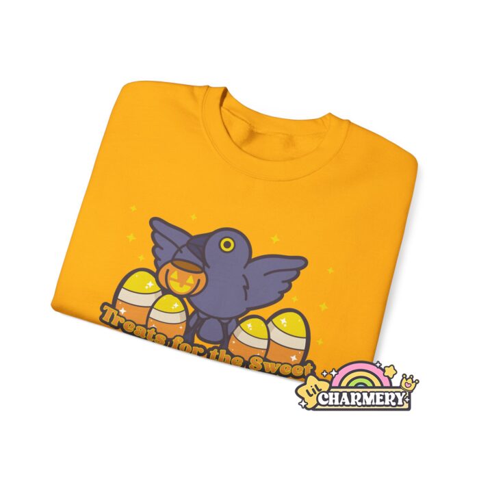 Treats For The Sweet Crow Sweatshirt Folded